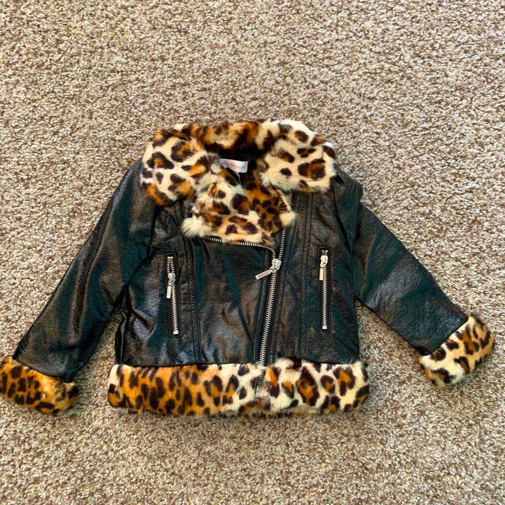 Design history faux leather jacket 2T